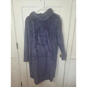32 Degrees Heat Womens Purple Plush Fleece Hooded Lounge Dress Sleepwear S/M